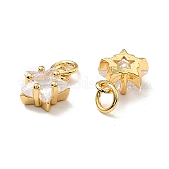 Pendentifs en zircone cubique micro-pavés en laiton écologiques&nbsp;KK-D080-44G-01