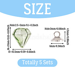 Kits para hacer colgantes con botellas de vidrio de diamantes&nbsp;DIY-TA0012-40F