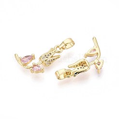 Латунные микро проложить кубического циркония подвески&nbsp;KK-T071-114G