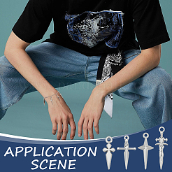 24 шт. 4 стиля подвески из нержавеющей стали 304 STAS-UN0060-02