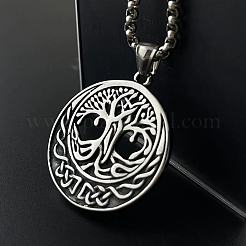 Стильные панк-ожерелья из нержавеющей стали с полым древом жизни для мужчин AE1544
