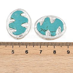 Гальванизированные синтетические бирюзовые бусины KK-K362-13S