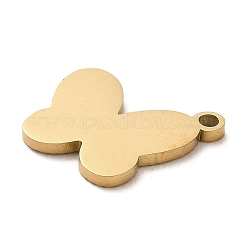 イオンプレーティング（IP）304ステンレススチールチャーム  バタフライチャーム  ゴールドカラー  14x14x1mm  穴：1.2mm.&nbsp;STAS-E199-02G