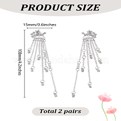 2 пара сережек-гвоздиков со звездами из сплава и стразами для женщин&nbsp;EJEW-LP0001-77P