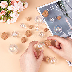 5 комплект из 5-х круглых стеклянных колпаков-куполов с переливающимся эффектом AJEW-DR0001-08