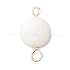 3 шт. плоские круглые подвески-соединители в виде натуральной пресноводной ракушки&nbsp;PALLOY-JF04019