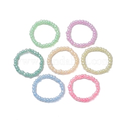 マカロン セイロン ラウンド ガラス シードビーズ ストレッチリング 女性用  ミックスカラー  3.5mm  内径：19mm  7個/セット&nbsp;RJEW-JR00701