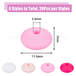 80 шт. 2 пакета rondelle пищевые экологически чистые силиконовые фокусные бусины SIL-DC0001-39A