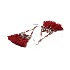 Triangolo di strass con nappe orecchini pendenti&nbsp;EJEW-E267-01RC