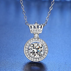 Антикоррозийное родиевое покрытие 925 пробы из серебра [925] пробы с микропаве прозрачных кубических цирконий кабельные цепочки ожерелья AJEW-U007-03P