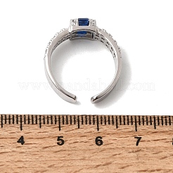 Bagues ouvertes en laiton avec micro pavé de zircones cubiques pour femmes&nbsp;RJEW-L343-04P