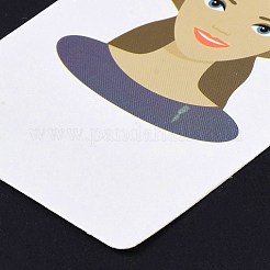 紙のピアスディスプレイカード  イヤリングホルダーカード  女の子の模様と長方形  ダークカーキ  9x6x0.03cm  穴：5mmと1mm&nbsp;DIY-B061-04C