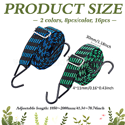 16 Stück 2 Farben Polypropylen-Gummiband&nbsp;AJEW-MA0001-42