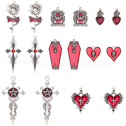 16 pendentif en alliage émaillé de 8 styles pour Halloween&nbsp;ENAM-SC0007-39