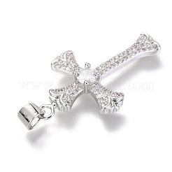 Messing micro pave klare zirkonia anhänger&nbsp;ZIRC-O038-02P