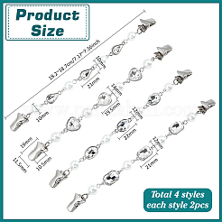 8 Stück Strickjackenclips aus Legierung in 4 Stilen&nbsp;HJEW-PH02390