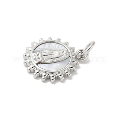 Подвески из латуни с натуральными белыми ракушками KK-S522-06A-P