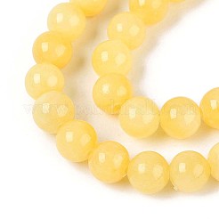 Природные окрашенные желтый нефрит драгоценный камень шарик нити&nbsp;G-R271-8mm-Y07