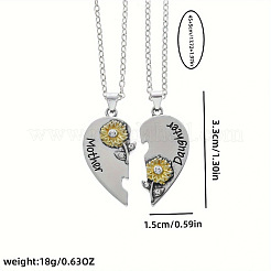 2 шт. ожерелье с подвеской в виде сердца подсолнечника из сплава со стразами для матери и дочери на день матери&nbsp;FS-WGEE931-01
