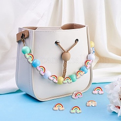 40шт 4 цвета прозрачные акриловые эмалевые бусины&nbsp;OACR-CJ0001-24