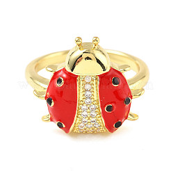 Открытые манжеты из латуни с микропаве и прозрачным фианитом RJEW-R024-01G