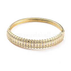 Bracelet articulé en zircone cubique transparente, bijoux en laiton pour femmes, sans cadmium et sans plomb, véritable 18k plaqué or, diamètre intérieur: 2-3/8~2-1/8 pouce (6~5.5 cm)