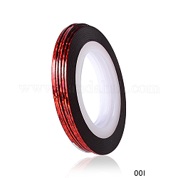 Laser Nail Striping Tape Line, Rolls Striping Tape Adhesive Sticker, for DIY Nail Tip Decoration, Red, 0.8mm, 20m/roll