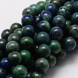 Chapelets de perles en chrysocolle et lapis lazuli naturelles, teinte, ronde, 10mm, Trou: 1mm, Environ 40 pcs/chapelet, 15.7 pouce