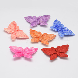 Butterfly Dyed Synthetical Coral Beads, Mixed Color, 32x52x8mm, Hole: 1mm