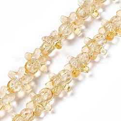 Transparent Glass Beads, Ginger Man, for Christmas, Wheat, 15x14x7mm, Hole: 1mm, about 50pcs/strand, 27.17''~27.95''(69~71cm)