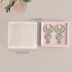Jewelry Plate DIY Silicone Pendant Molds, Resin Casting Molds, for UV Resin, Epoxy Resin Craft Making, Square, 105x105x11mm
