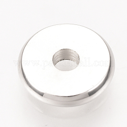 Spacer бисер латунные, диск, платина, 4 мм