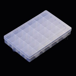 Recipientes de almacenamiento de abalorios de plástico claro, Caja divisoria ajustable, 36 compartimentos, Rectángulo, 17.8x28x4.5 cm