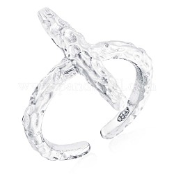 925 кольцо-манжета с открытым серебряным крестом для женщин, серебряные, размер США 5 1/4 (15.9 мм)