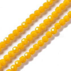Chapelets de perles en verre à facettes, ronde, or, 6x5.5mm, Trou: 1.2mm, Environ 95 pcs/chapelet, 22.24'' (56.5 cm)