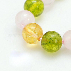 Perles en pierres gemme, y compris citrine naturelle teinte et chauffée, cristal de quartz naturel teint et chauffé, quartz rose naturel, ronde, 8mm