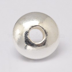 925 in argento sterling distanziatore perline, disco, argento, 6x3mm, Foro: 1.6 mm