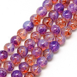Baking Painted Glass Beads Strands, Imitation Opalite, Round, Dark Violet, 6mm, Hole: 1.3~1.6mm, about 133pcs/strand, 31.4 inch
