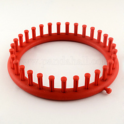 Plastique métier bobine de tricotage pour cordon de fil tricoteuse, rouge, 190x35mm