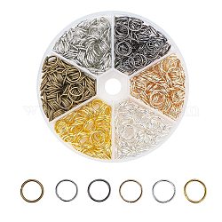 Anellini di Ferro, anelli di salto aperti, anello rotondo, colore misto, 18 gauge, 10x1mm, diametro interno: 8mm, 6bag / scatola