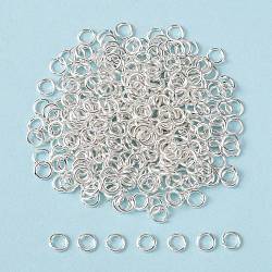 Brass Jump Rings, Open Jump Rings, Lead Free & Nickel Free, Silver, 6x1mm, Inner Diameter: 4mm, about 4160pcs/500g