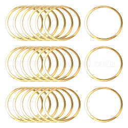 201 anelli di collegamento in acciaio inox, anello, vero placcato oro 24k, 25x1~1.2mm, diametro interno: 22mm