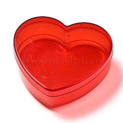 Contenedores de abalorios de plástico, caja de regalo de golosinas, para caja de embalaje de banquete de boda, corazón, rojo, 10.5x11.8x4.5 cm