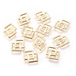 304 Stainless Steel Filigree Joiners Links, Double Rhombus, Golden, 11.5x16x1mm