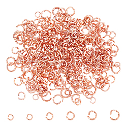 Unicraftale 420 pz 6 stili 304 anelli di salto in acciaio inossidabile, anelli di salto aperti, oro roso, 70pcs / style