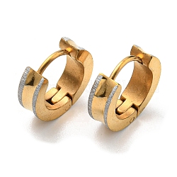 304 текстурированные серьги-кольца из нержавеющей стали, кольцо, золотые, 12.5x13x4 мм