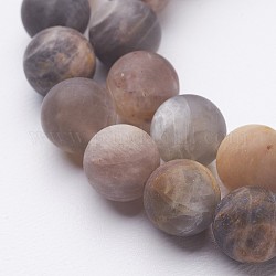Natürliche schwarze sunstone Perlenstränge, matt, Runde, 8.5 mm, Bohrung: 1 mm, ca. 46 Stk. / Strang, 14.9 Zoll (380 mm)