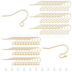 Sunclue 1 коробка 120 шт. 18k золото 2 стиля наборы крючков для сережек крючки для ушей серьги для изготовления принадлежностей с 60 шт. пластиковыми ушными гайками серьги спинки для изготовления ювелирных изделий из сережек diy