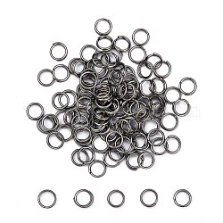 Латунные разрезные кольца, кольца с двойной петлей, без никеля , металлический черный, 5x1.2 мм, около 3.8 мм внутренним диаметром, Около 395 шт / 20 г