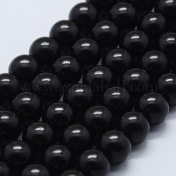 Natürliche Perlen aus Ebenholz, Runde, 6 mm, Bohrung: 1 mm, ca. 67 Stk. / Strang, 15.1 Zoll (38.5 cm)